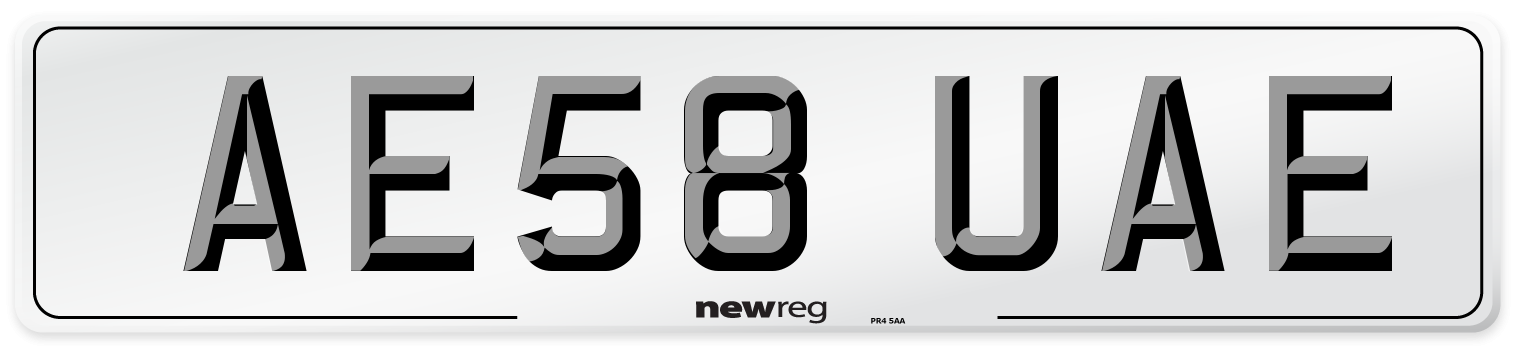 AE58 UAE Number Plate from New Reg